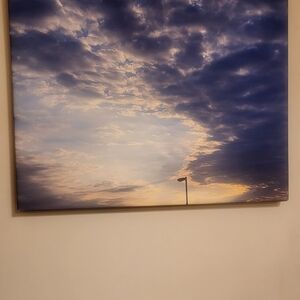 Skyline Canvas Art with Blue and Gold Hues By Treja Photography